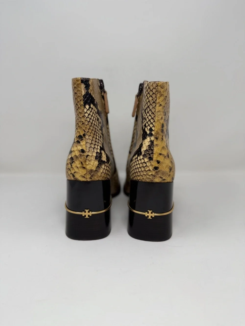 New Tory Burch Leather Ankle Boot Snake Embossed Sz 9.5